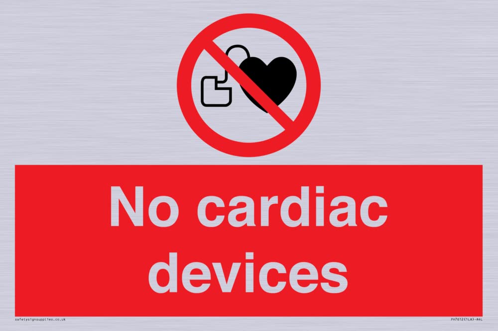 No cardiac devices Sign - 300x200mm - A4L