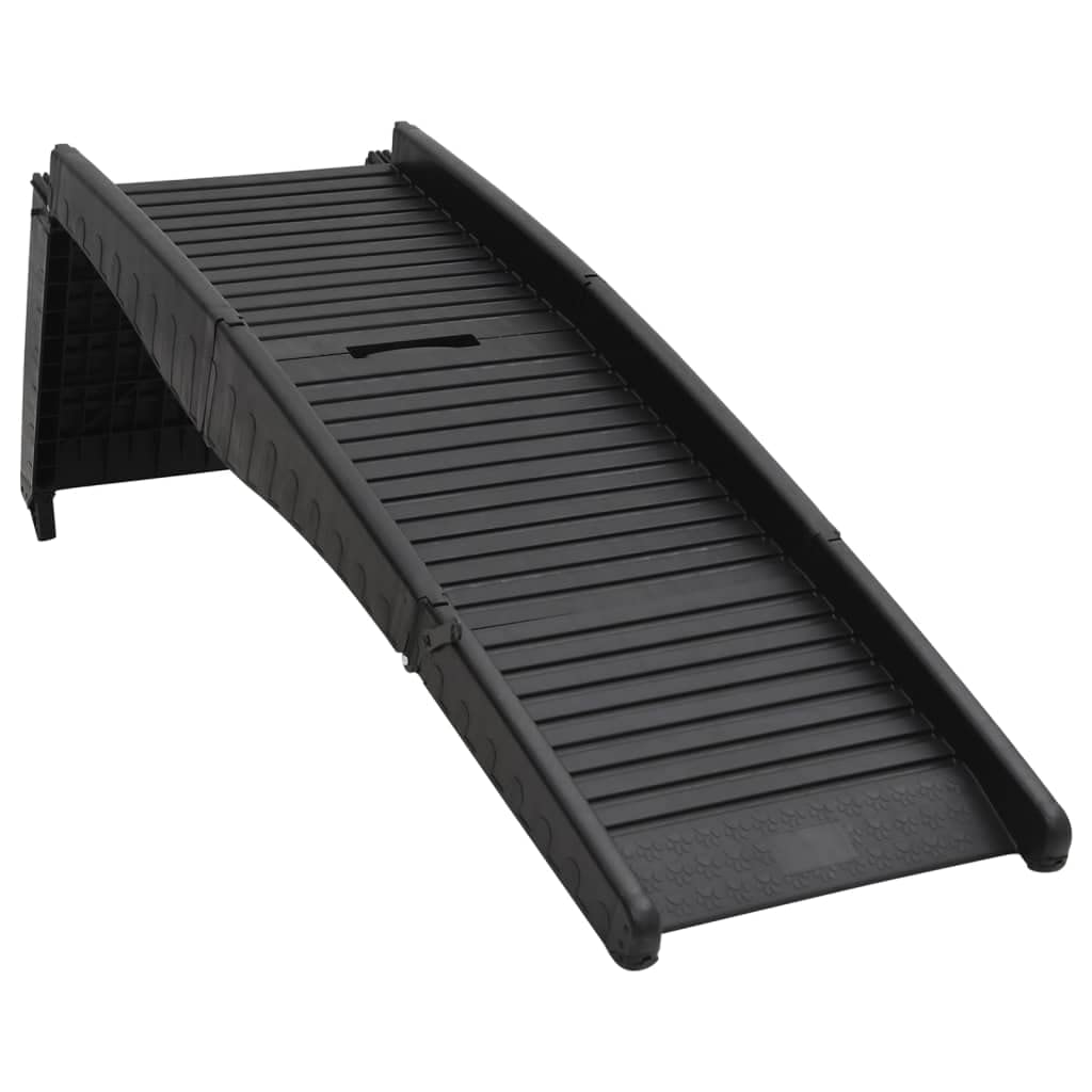Rampe Pliable pour Chien Noir 153x40x12,5 cm Plastique, Facile à Transporter, antidérapante, idéale pour Animaux âgés, handicapés ou avec problèmes d'articulations, pour Maison ou Voiture
