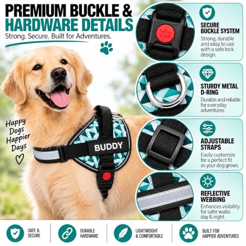 Image of 3D Cube Dog Vest Harness with Leash - No Pull, Reflective & Adjustable