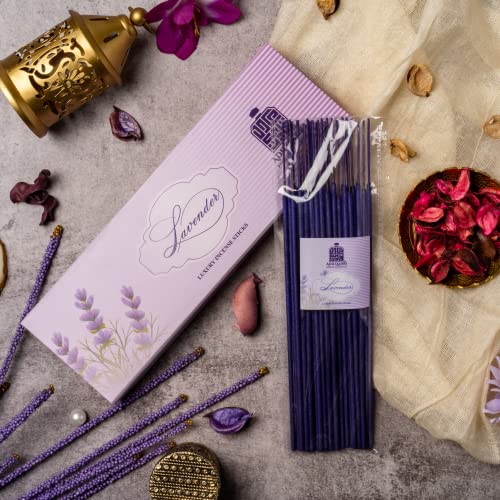 Image of Adilqadri Lavender Incense Sticks - 100g | Long-Lasting Fresh Fragrance for Home, Puja & Meditation | Premium Agarbatti for Soothing Aroma | 60 Sticks