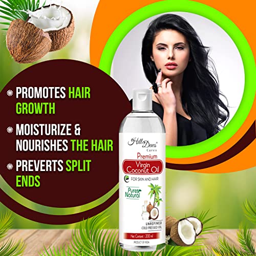 Image of Virgin Coconut Oil 200ml Pure Natural Unrefined Cold Pressed Skin and Hair