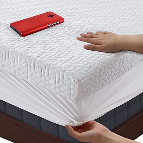 BedLuxury 3 Inch King Size Gel Memory Foam Mattress Topper, Mattress Pad Cover with 18'' Deep Pocket for Pressure Relief, Bed Topper with Removable Rayon Made from Bamboo Cover Soft & Breathable