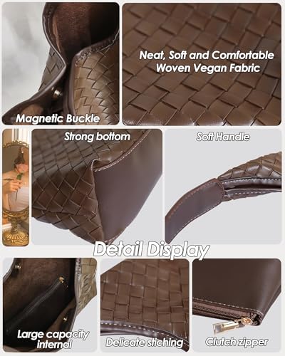 2025 Woven Tote Bag for Women, Fashion Shoulder Hobo Bags, Leather Woven Beach Bag, Retro Handmade Shoulder Bag4