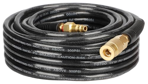 Hose With Bend Restrictor, 1/4" Swivel Industrial Quick Coupler And Plug, Black