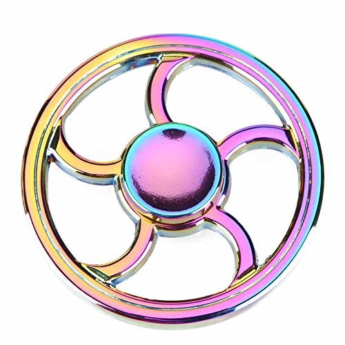 ANTI-SPINNER Steering Wheel Shaped Rainbow Fidget Hand Spinner with Steel Ball Bearing Killing Time and Boredom Toy