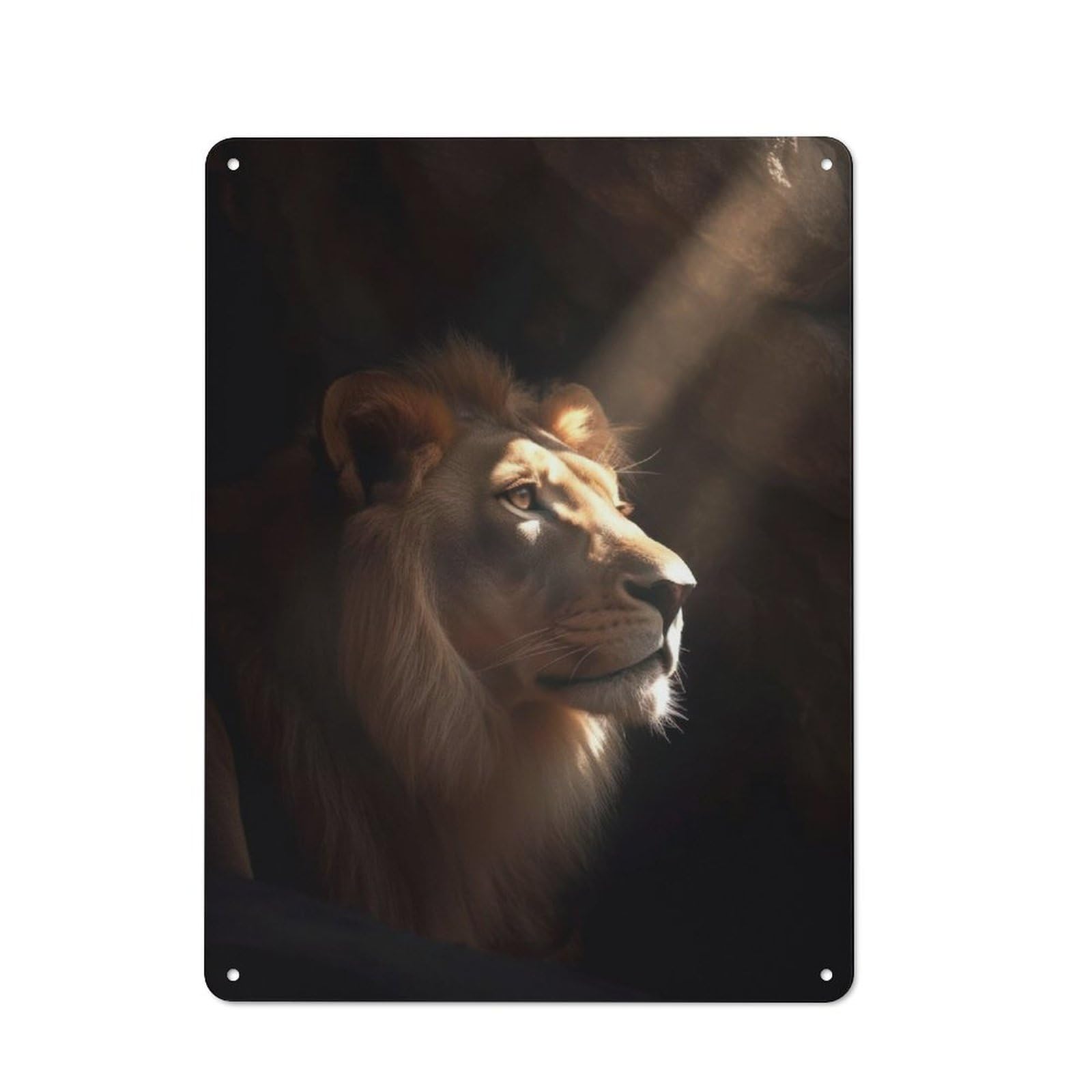 Junmoney Dark Lion Cave Rustic Metal Wall Sign 40X30cm For Kitchen Or Home Bar, Suited To Home Bar Enthusiasts