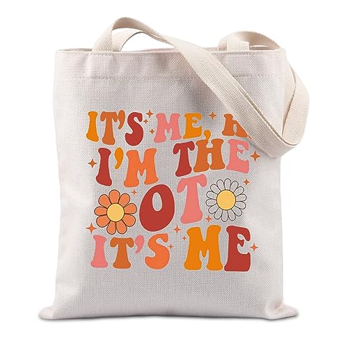 JTOUK It's Me Hi I'm The OT It's Me Tote Bag Physical Therapy Gift Pediatric Occupational Therapy Handbag Gift (OT It's Me Tote EU)