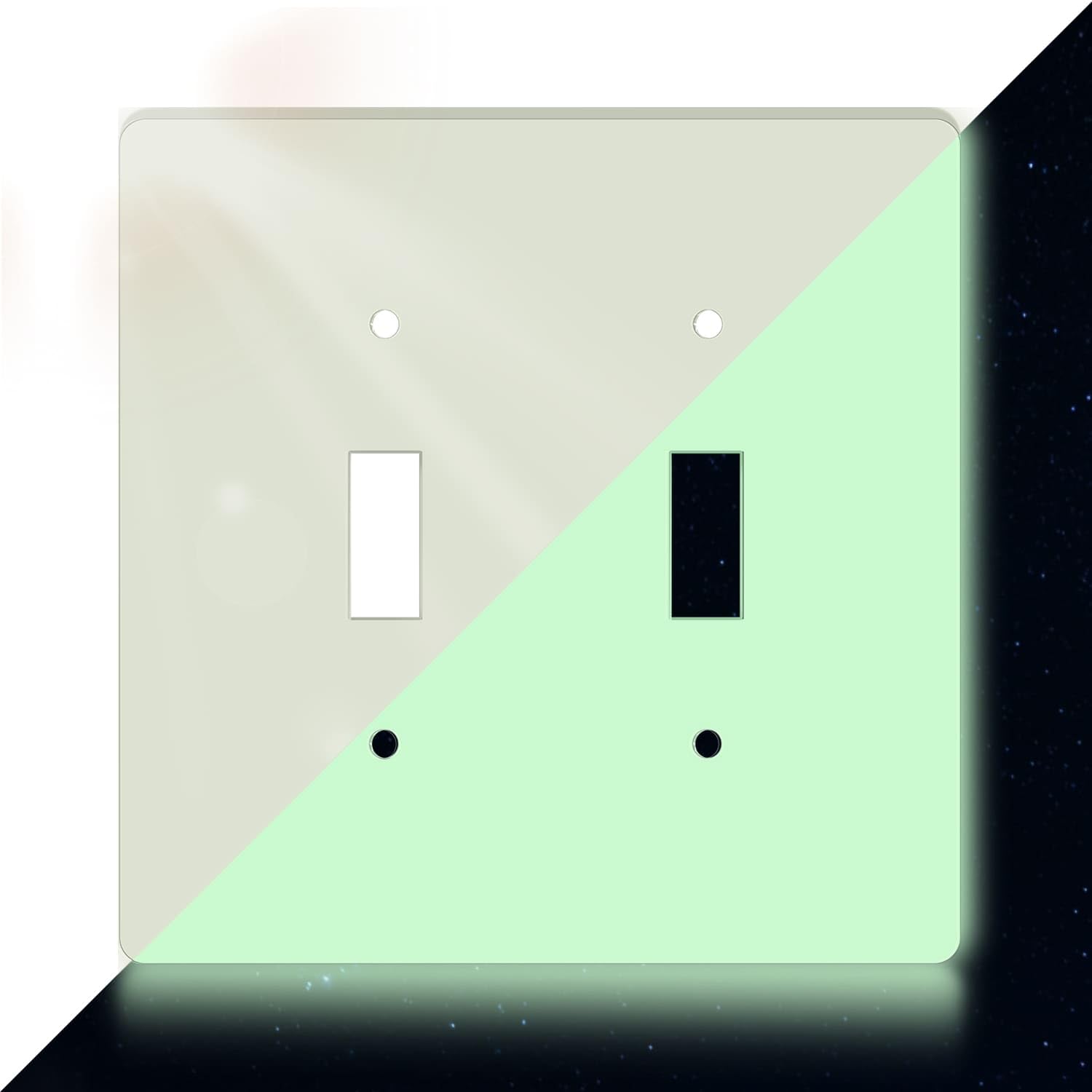 Photo 1 of 1 Pcs Glow Covers Switch Plates And Outlet Covers Light Switch Durable Switch Covers Glow In The Dark Decorative Wall Plates Electrical Outlets Nightlight Duplex Toggle Outlet Plate Wall Plate