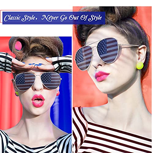 Weewooday 6 Pairs Patriotic American Flag Sunglasses for Man and Woman July 4th Series Sunglasses Patriotic Party Favors Supplies Memorial Day Independence Day Decorations 4th of July Accessories4