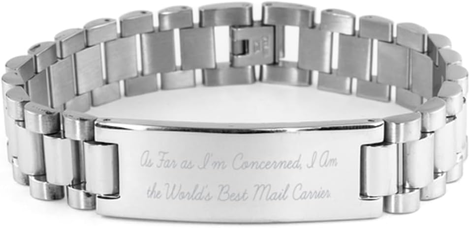 Mail Carrier Gifts for Men Women, As Far as I'm Concerned, I, Unique Mail Carrier Ladder Bracelet, Engraved Bracelet from Boss, Gift for Mail Carrier, Gift for Postal Worker, Thank You Gift for Mail