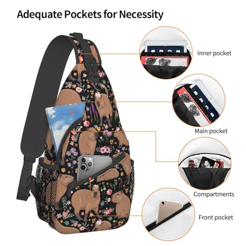 Capybara Crossbody Bags Gifts for Women Sling Bag Backpack Travel Chest Bag Purse Hiking Shoulder Bag For Men Gym Climbing Cycling4