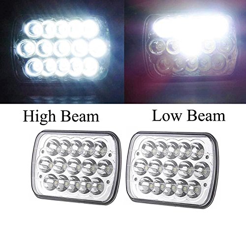7X6 Inch For Ford E-150 E-250 E-350 Led Headlights Sealed Beam Square Headlamps High Low Double Beam H6014 H6052 H6054 6054 45W 1Pair - 2 Yr Guarantee #TOP4