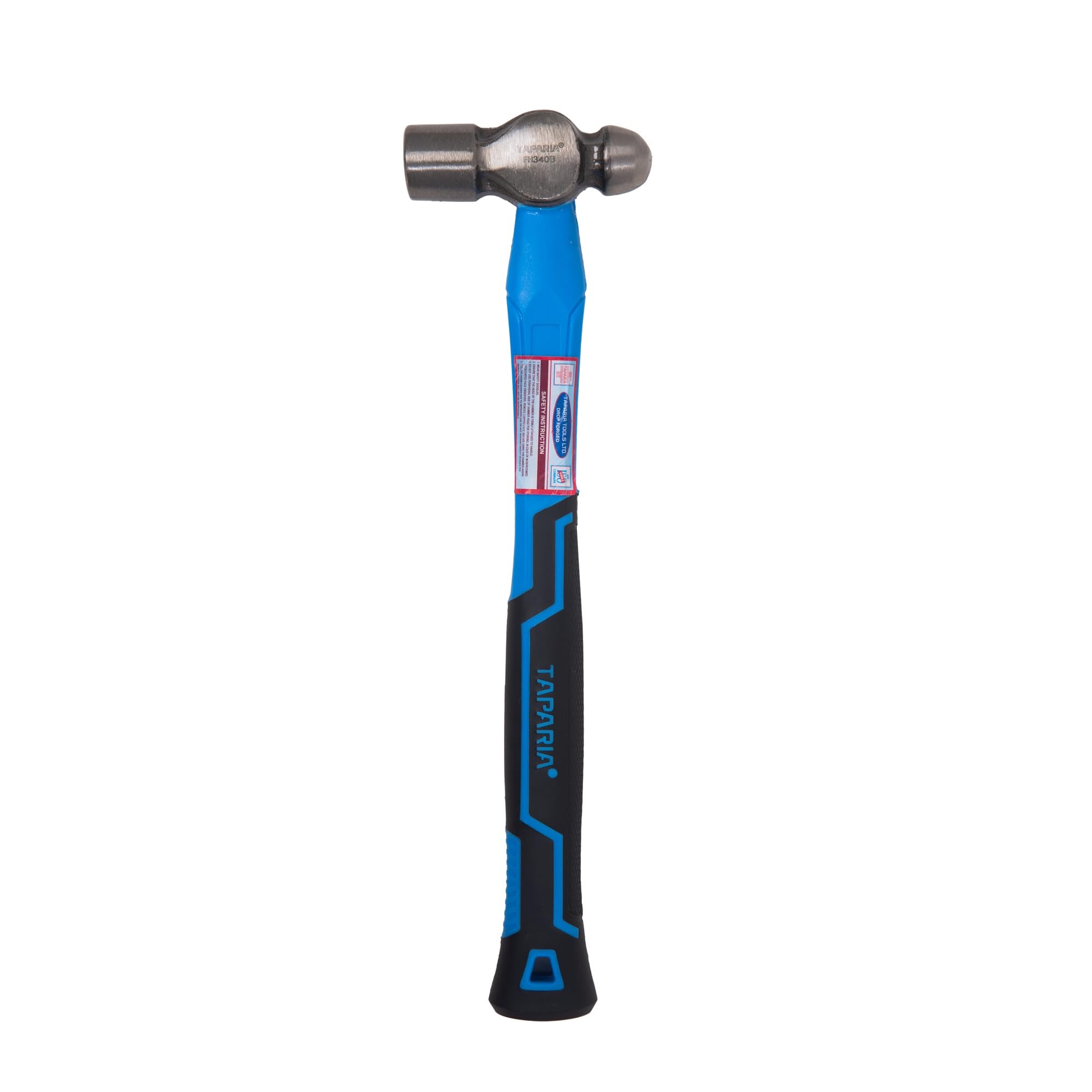 Taparia FH 340B Ball Pein Hammer with Fiberglass Handle (340g)-Shock-Absorbing Rubberized Ergonomic Handle with High Grade Steel Head-Durable and Long Lasting-Home, DIY, Professional, Commercial Use