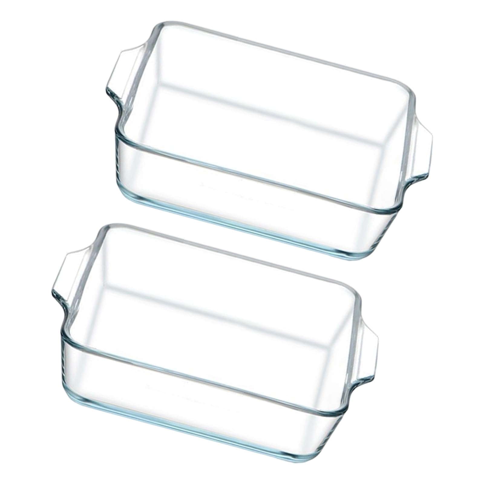 HZBB 2Pieces Clear Glass Cookware Set Microwave Serving Dishes Suitable for Oven Microwave and Serving with Nonslip Handle Glass Roasting Pan