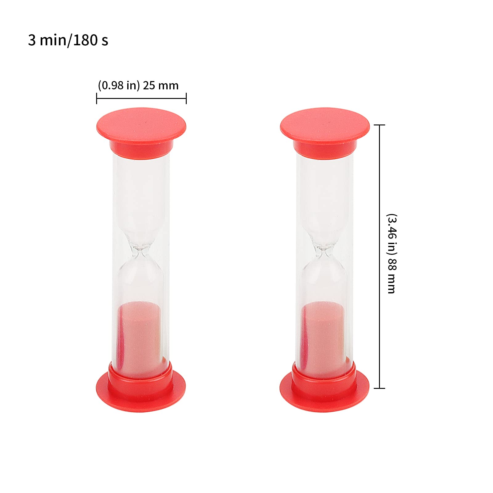 KEILEOHO Timer A Clessidra Da 3 Minuti, 30 Pezzi In Plastica, 6 Colori, Altezza 8,7 Cm, Per Giochi, Scuola, Cucina E Gestione Del Tempo, Regalo Educativo - 2
