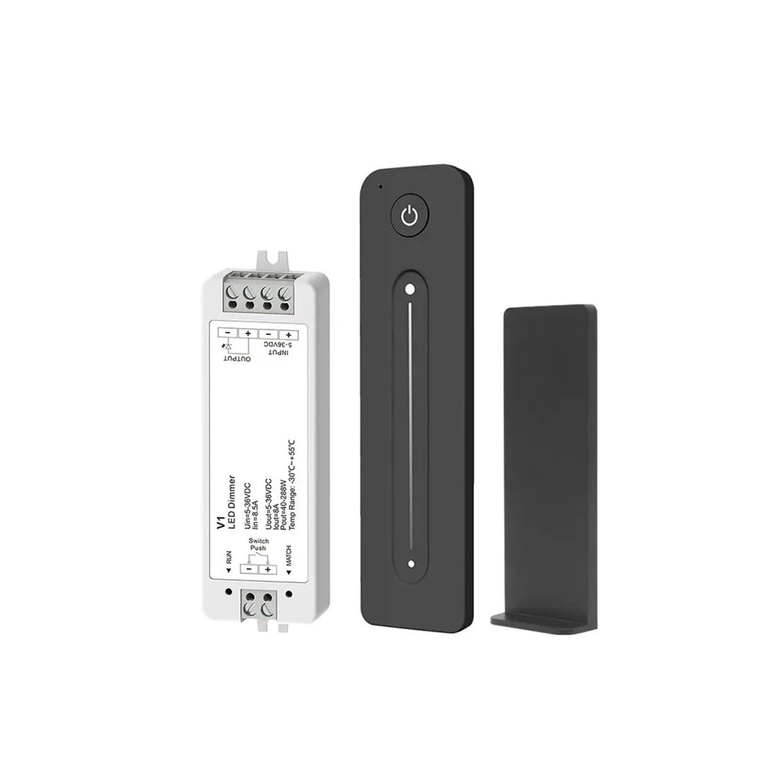 Regulador de intensidad LED V1, 12 V, 24 V, 36 V, 5 V, 8 A, control remoto táctil, interruptor de atenuación LED, tira de luz de un solo color COB 2835(V1 Receiver Only)