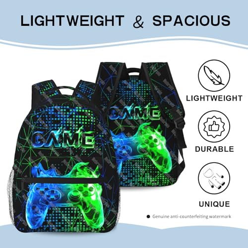 School Backpack For Boys Gaming Boys Backpack Cool Game Bookbag For Kids Children Elementary Middle School Ages 6-18 Video Game Back Pack3
