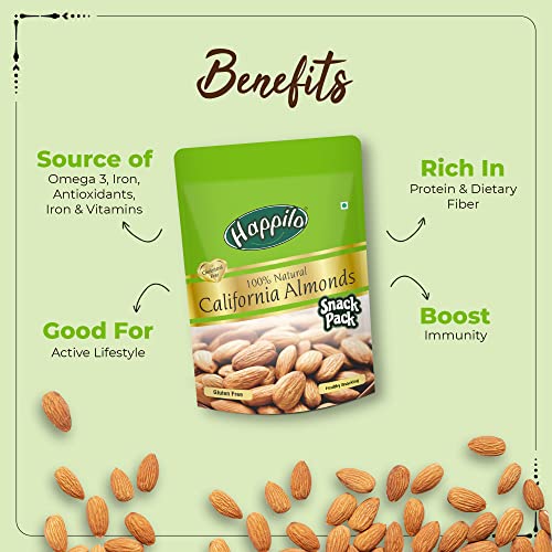 Image of Happilo Premium 100% Natural Californian Almonds, 35g (Pack of 12), Dry Fruits