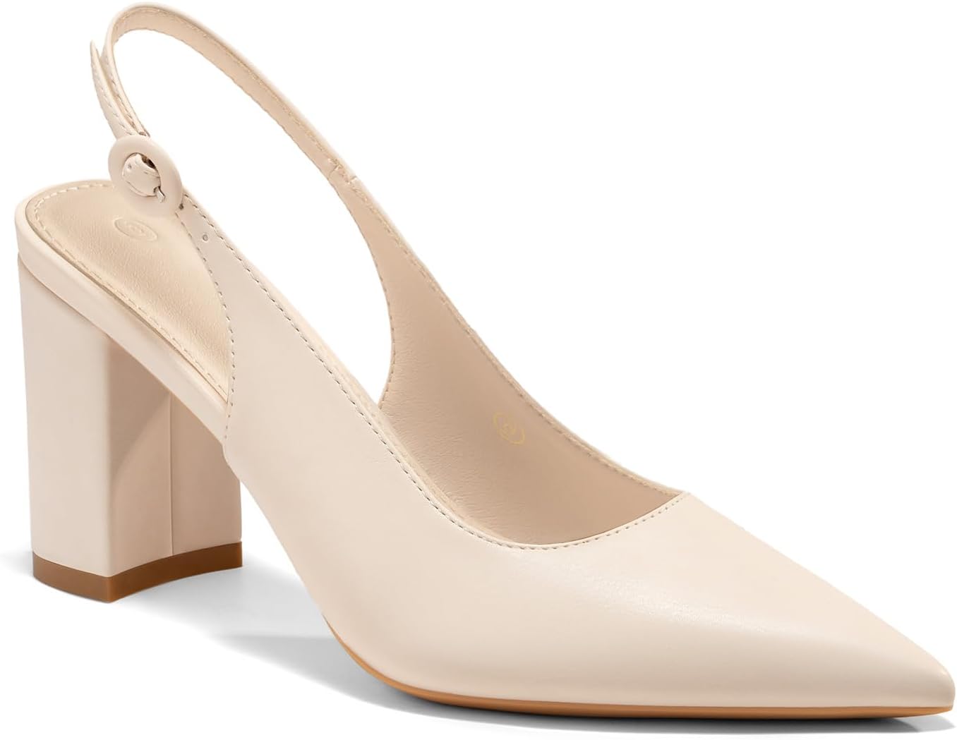 Women's Pointed Toe Block Heel Pumps Slingback Chunky Heel Slip On Work Party Dress Shoes
