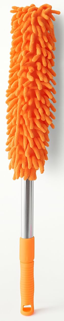 Microfibre Extendable Duster, 40 cm Telescopic Handle, Multi-Colour Pack of 1, Washable Chenille Head for Home and Car Cleaning-image-18