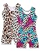 Nymphperi Girls Gymnastics Leotard Size 7-8 Years Old Shiny Brown Leopard Pattern Biketards with Colorful Unitards