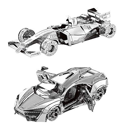 MoTu 2pcs 3D Metal Puzzle Hyper Sport Vehicle + Formula car F101 Model Kits DIY 3D Laser Cut Jigsaw Toys I31126 I21120