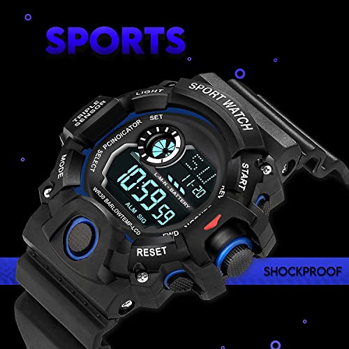 Image of Acnos Digital Sports Watch - Rugged Outdoor Multi-Function Countdown Timer & Alarm (WR30 Water-Resistant)