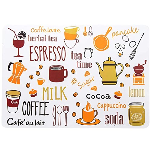 Image of 8 Pieces PVC PlaceMat - Non-Slip, Heat Resistant and Washable Hot Insulation Pad - Modern Waterproof Placemats for Decorations, Dining Table, Kitchen, Restaurant, Hotel (8-Piece, Brown)