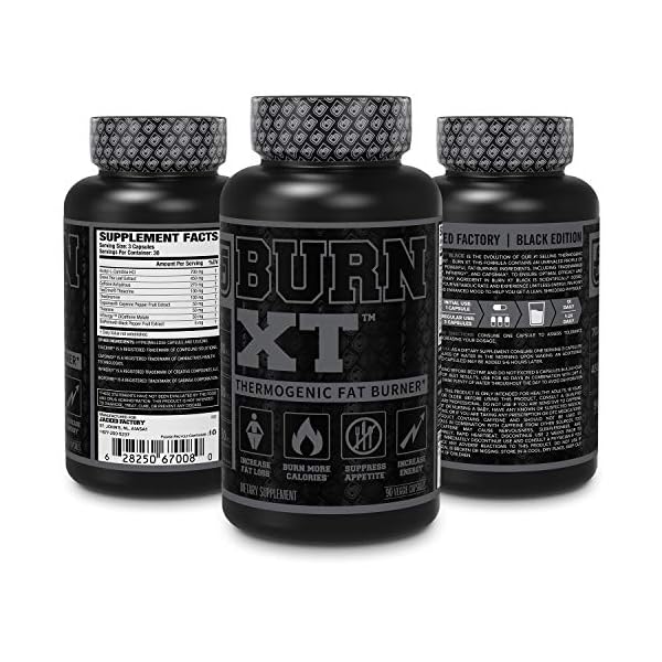 Burn XT Black Thermogenic Fat Burner - Weight Loss Supplement, Appetite Suppressant, Nootropic Energy Booster W/TeaCrine - Premium Acetyl L-Carnitine, Green Tea Extract, Capsimax - 90 Veg Diet Pills
