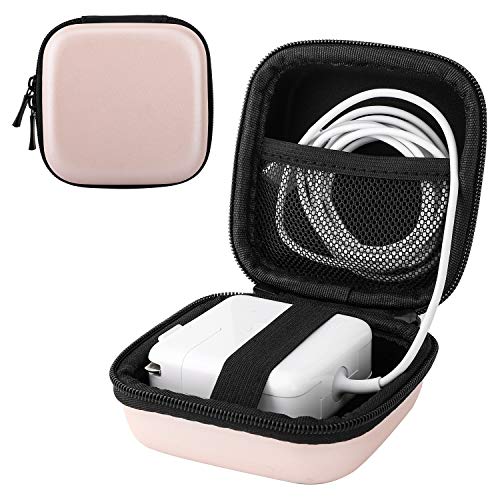 Preisvergleich Produktbild MoKo Power Adapter Case Tasche, Zubehör Organizer Aufbewahrungstasche Kompatibel mit Apple MacBook Netzteil, Surface 3 Power Charge, Magic Mouse, Ohrhörer, USB und Kabel Rose Gold