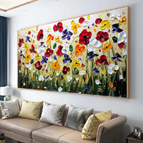 Art toile peinture fleur murale abstraite de dimensions 60x120cm affiche décorative sans cadre