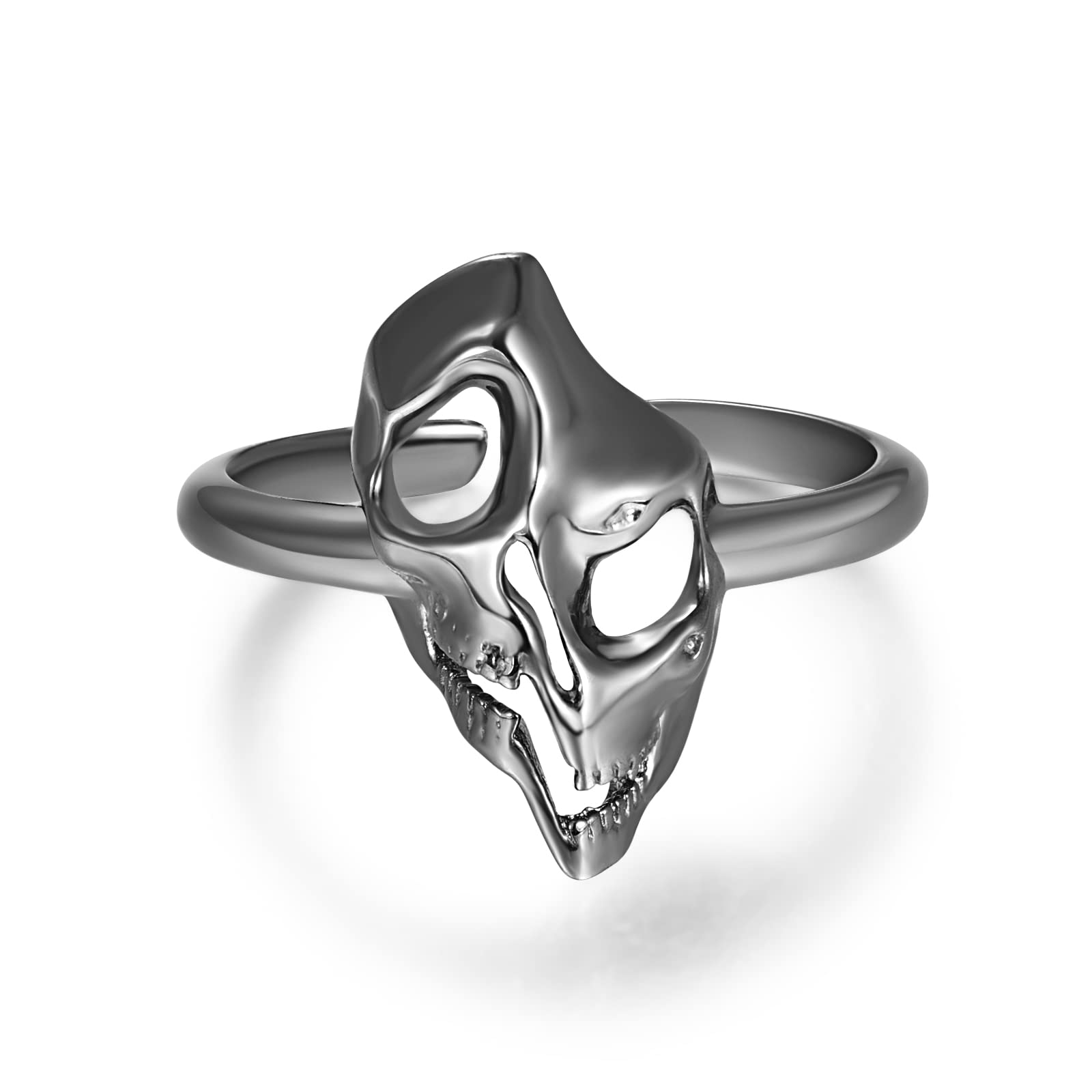 TANGPOET Anillo de calavera de plata de ley 925, anillos de hombre vintage gótico, anillos ajustables para hombres, mujeres y niñas
