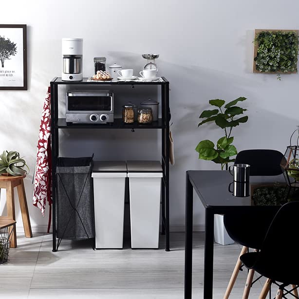 Amazon｜レンジ台 キッチンラック 棚 レンジラック ゴミ箱上