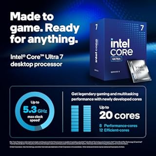 Intel® Core™ Ultra 7 processeur pour PC de Bureau 265, 20 cœurs (8 P-Cores + 12 E-Cores) jusqu'à 5.3 GHz