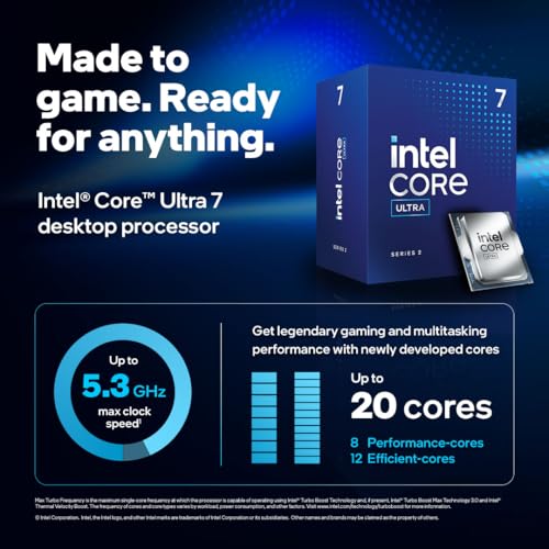 Image of Intel Core Ultra 7 Desktop Processor 265 20 Cores (8 P-cores +12 E-cores) up to 5.3 GHz