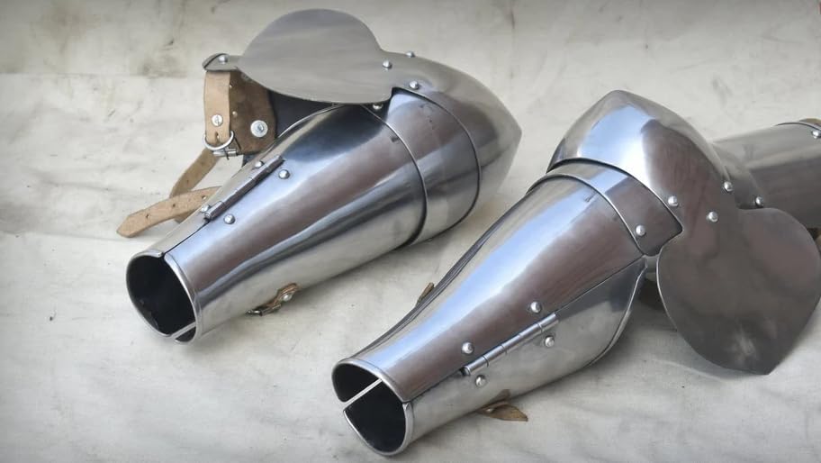 Armure médiévale combat bras de reconstitution forgée main acier bannières