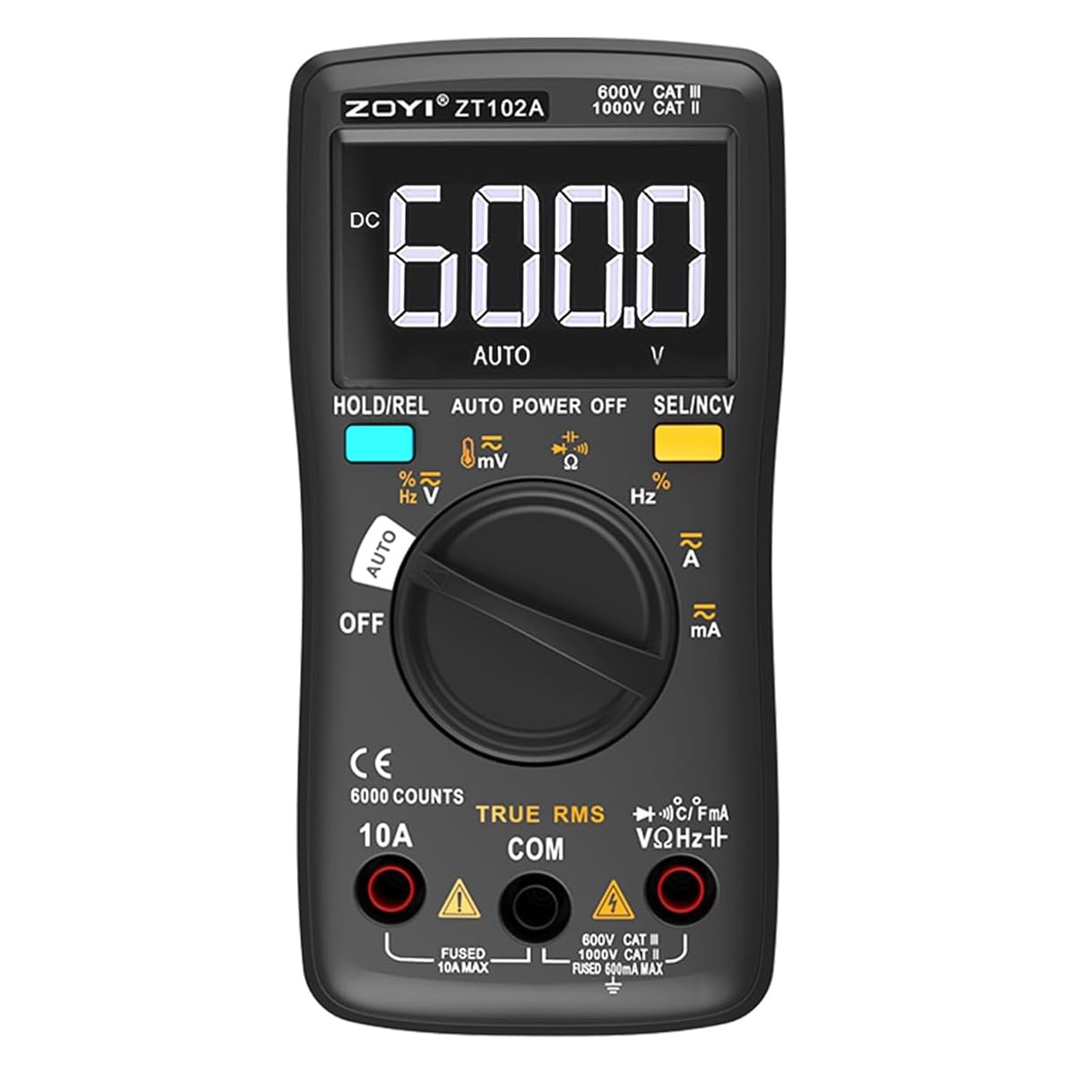 ZOYI ZT-102A Digital Multimeter 6000 Counts True RMS 10A NCV