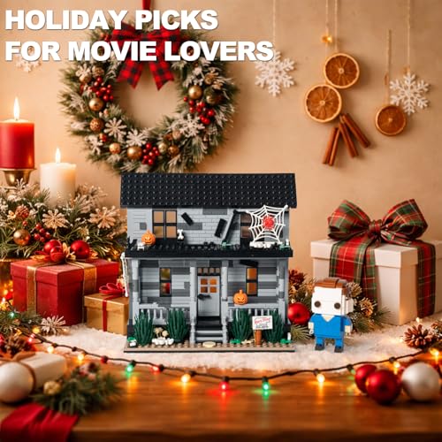 Image of Horror Movie House & Figure Building Block Set, 586-Piece Halloween Toy