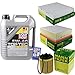 Produktbild QR-PARTS 69332286 Filter Set Inspektionspaket 5 Liter Motoröl Top Tec 4100 5W-40 MANN-FILTER Innenraumfilter Luftfilter Ölfilter