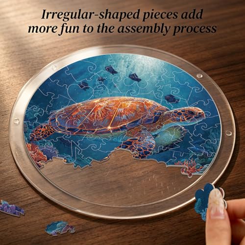 Puzzle Acílico Suncatcher 83 piezas, Puzzle Acrílico Suncatcher, Tortuga Marina y Peces de Coral, Decoración Colgante de Ventana de 9 pulgadas, Rompecabezas Temático de Vida Marina para Adultos miniatura 6
