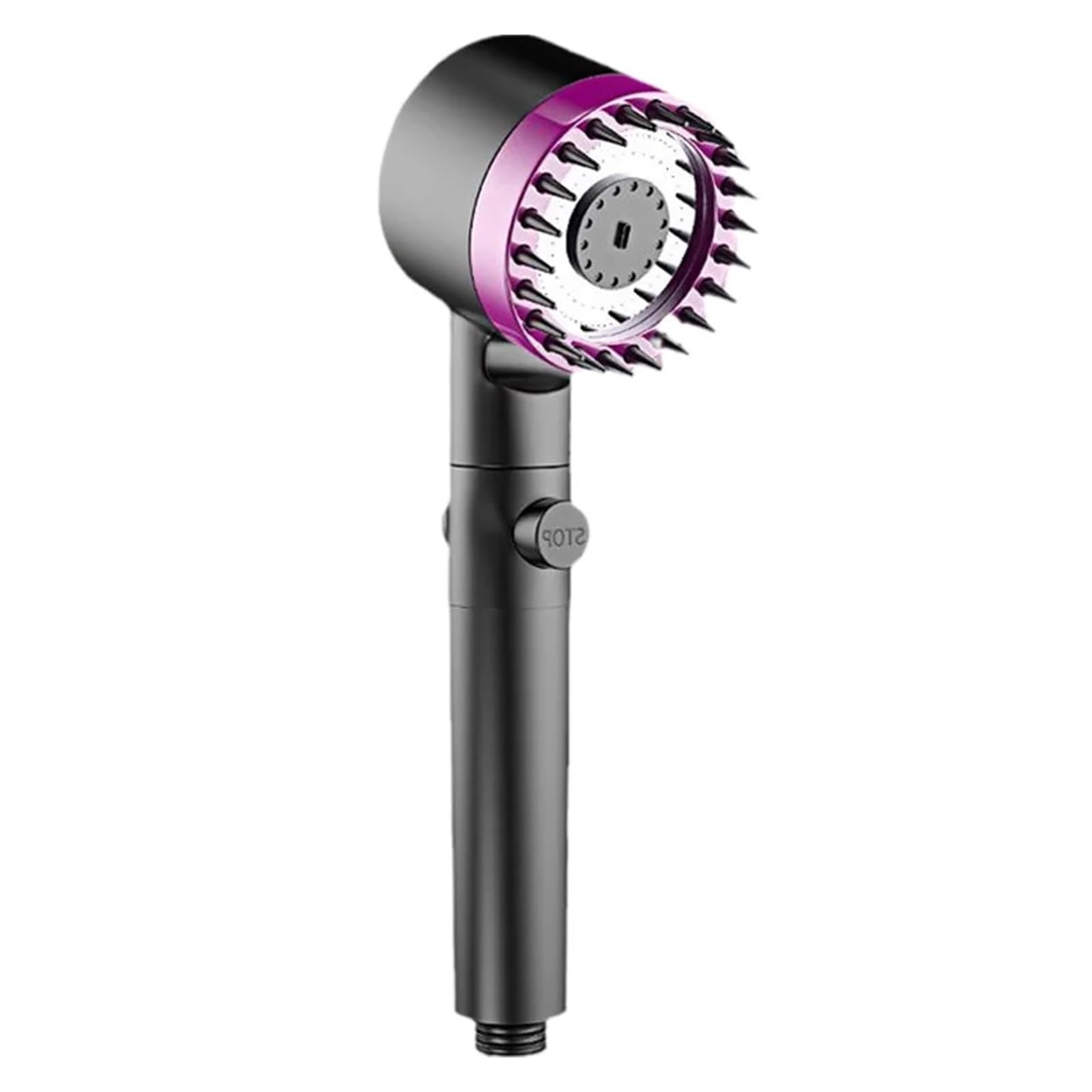 VNJUGF 1 set di soffione doccia pressurizzato, massaggio regolabile a 3 velocità, arresto con 1 clic, kit tubo flessibile di interfaccia universale wanglan(Gris)