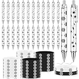 Qilery 48 Pcs Sports Party Favors Set Ballpoint Pens and Bracelets Gifts Bulk Include 24 Pens and 24 Silicone Wristband Sports Fan Gifts Accessories for Team Party Supplies Birthday(Soccer)