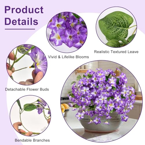 Image of Artificial Petunias 3 Packs UV Resistant, Purple White