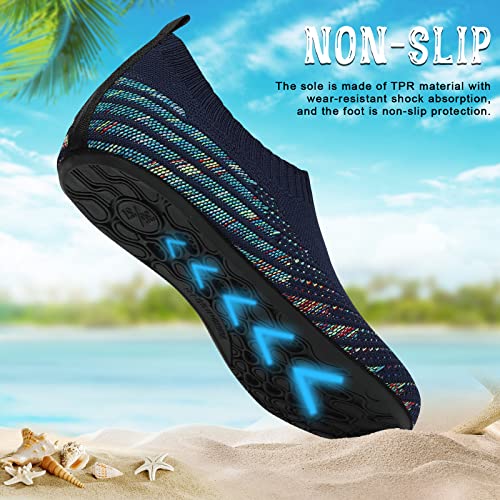 Image of ANLUKE Water Shoes for Women Men Quick-Dry Swim Shoes for Pool & Beach | Breathable knit upper with a flexible barefoot feel; ideal for pool, beach, swim, yoga or slippers.