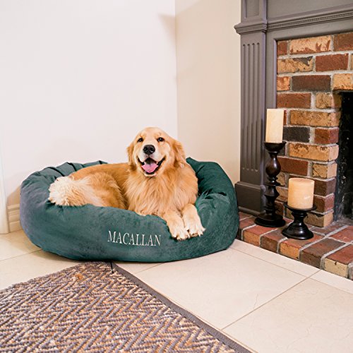 Majestic Pet Personalized Bagel Dog Bed - Machine Washable - Soft Comfortable Sleeping Mat - Durable...