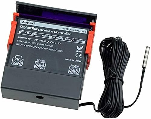 Miniatura 2 de bayite DC 12V Fahrenheit controlador de temperatura digital 10A 1 relé con sensor NTC 10K