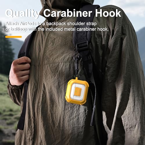 Image of RFUNGUANGO for AirPods 5 /4 Case (2026 /2024) with Lock, Yellow