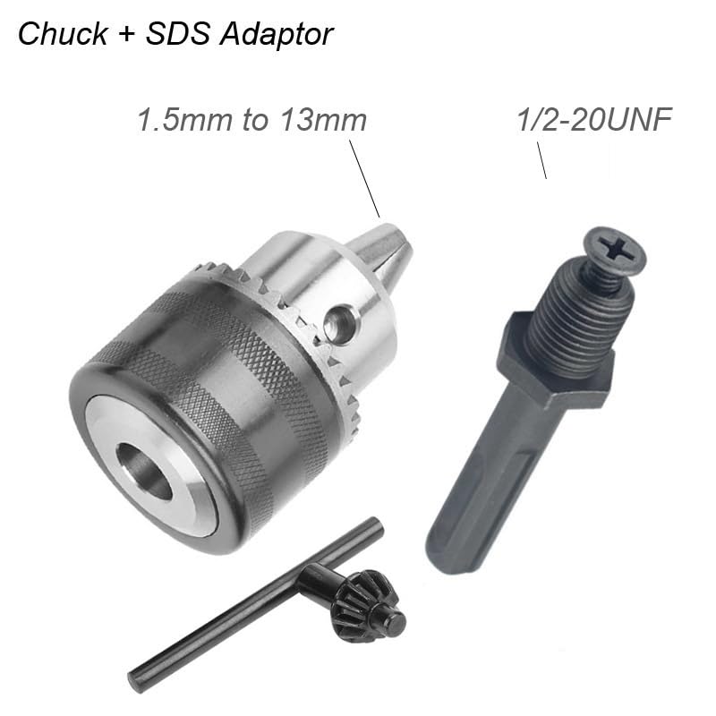 1 pieza Convertidor de 1,5-13 mm 1/2 20UNF Llave Portabrocas Rosca Adaptador de Cambio Rápido SDS 1/4 Llave de Impacto Punta Varilla de Conexión Hexagonal(D (5pcs Set))
