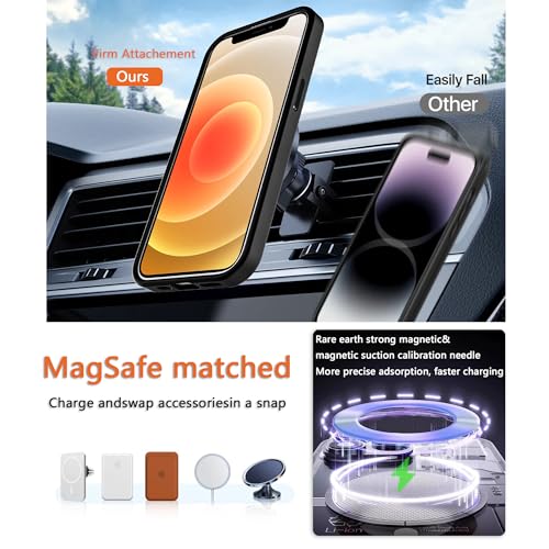 Image of Magnetic iPhone 12mini case,Compatible with Magsafe, Military-Grade Protection,Slim Translucent Matte Shockproof with Anti-Scratch Anti-Fingerprint Phone Cover (Black, iPhone 12mini)