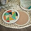 Temlum Wooden Coasters Painting Kit, Paint You Own Coaster Wooden Painting Craft Kit for Adults and Beginners Art Craft Supplies (Barn Quilt) #3